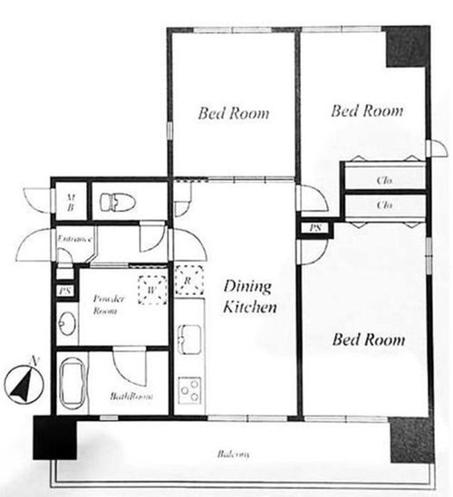 3DK、価格2480万円、専有面積57.92m2、バルコニー面積12.11m2 約10畳のダイニングキッチン