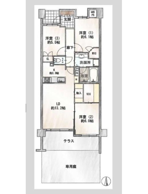 3LDK、価格4980万円、専有面積80.68m2 同社施工例