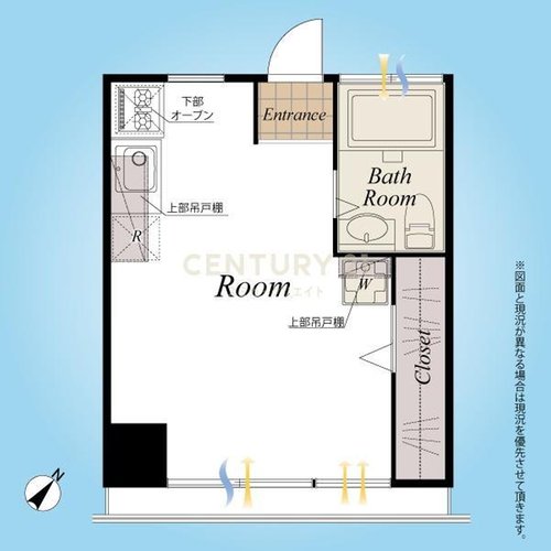 価格1890万円、専有面積18.2m2 間取図/南東向き、窓が大きく採光良好です!クローゼット付きでお部屋をすっきりとお使いいただけます。