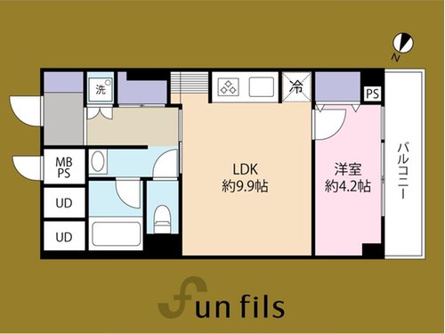 1LDK、価格4780万円、専有面積40.5m2、バルコニー面積5.4m2