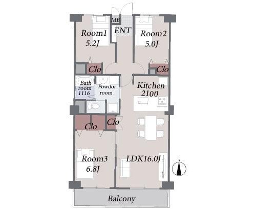 3LDK、価格1999万円、専有面積70.76m2、バルコニー面積7.56m2 南向きバルコニーに面した16帖のLDKが魅力。全居室に収納を備えた、使い勝手の良い3LDKです。
弊社売主の為諸費用が約72万円もお得になります。