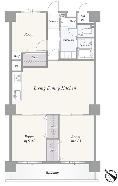 3LDK、価格3980万円、専有面積70.55m2、バルコニー面積8.82m2 3LDK 70.55m2 ご家族それぞれのお部屋に。
