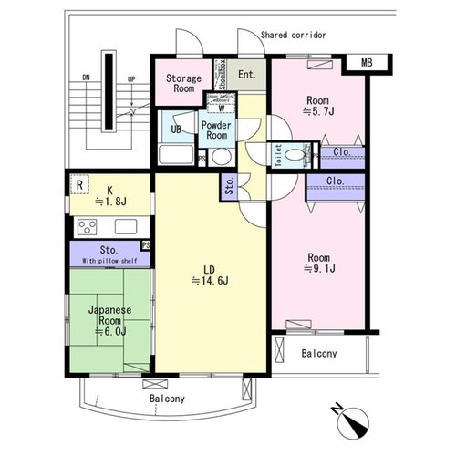 3LDK、価格2980万円、専有面積86.53m2、バルコニー面積11.64m2