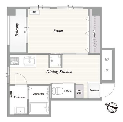 1DK、価格2980万円、専有面積29.18m2、バルコニー面積2.97m2 広々1DK 29.18m2